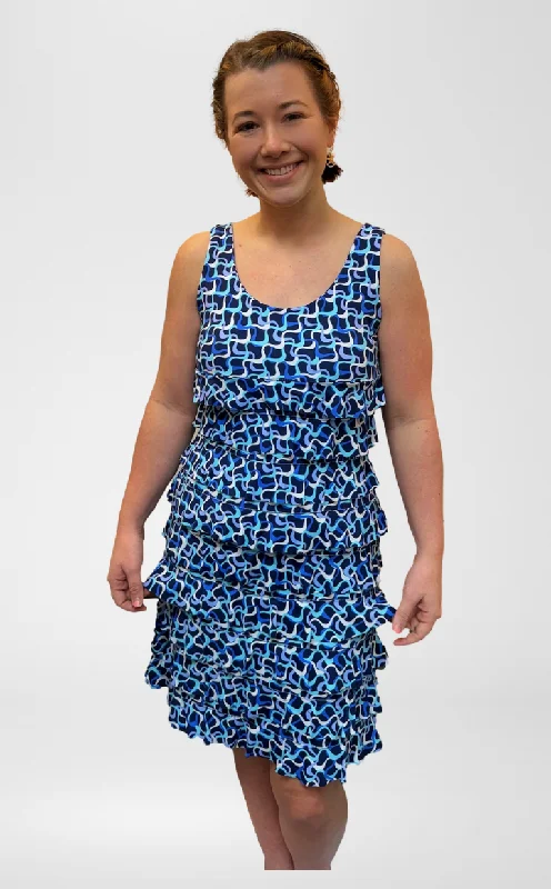 Lulu B Blue Maze Cha Cha Dress