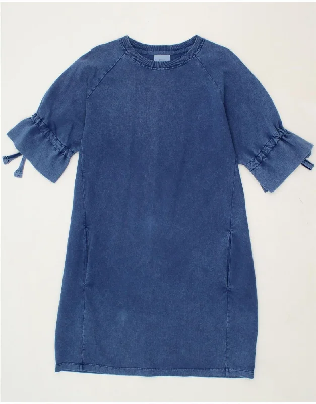 NEXT Womens Basic Dress UK 16 Large Blue Cotton
