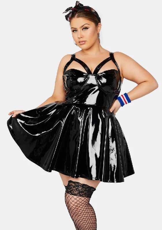 Plus Nighttime Eye Candy Vinyl Dress