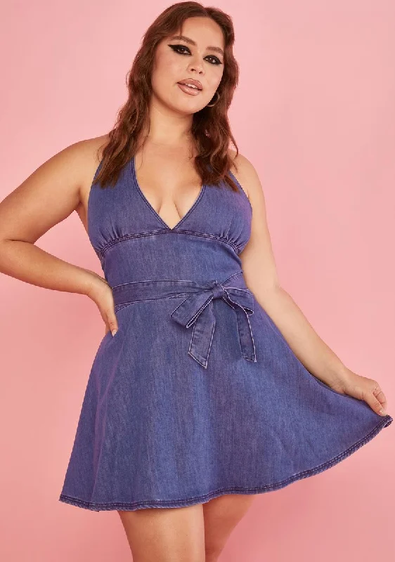Plus Sizzle Magnet Halter Dress