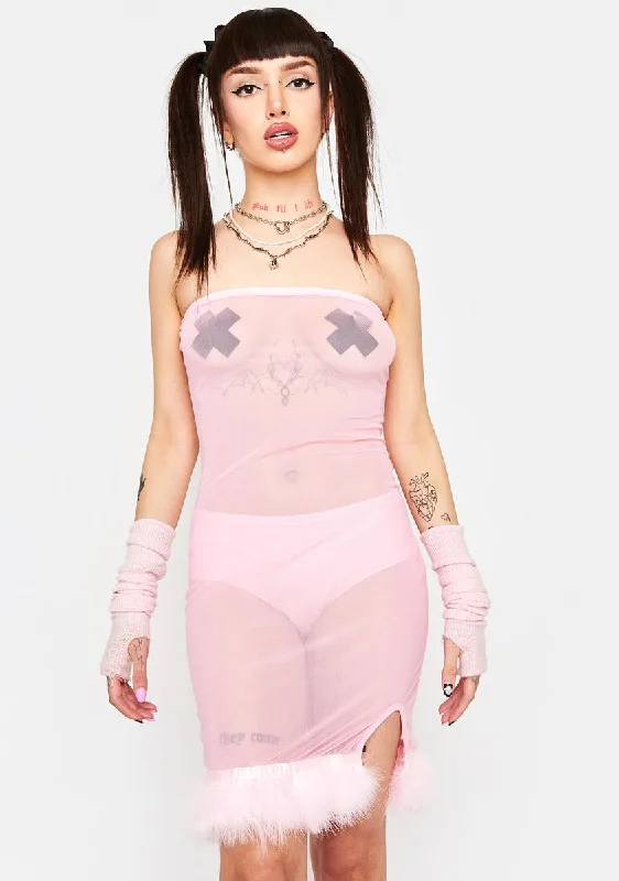 Pure Affection Marabou Dress