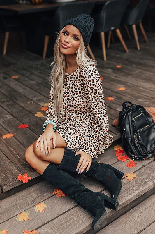 Running Wild Leopard Dress In Cream
