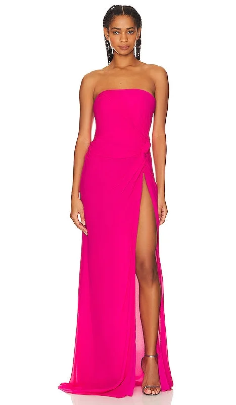 SAU LEE Hera Dress in Fuchsia