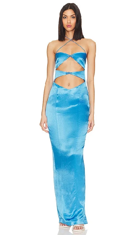 SAU LEE Palmer Dress in Baby Blue