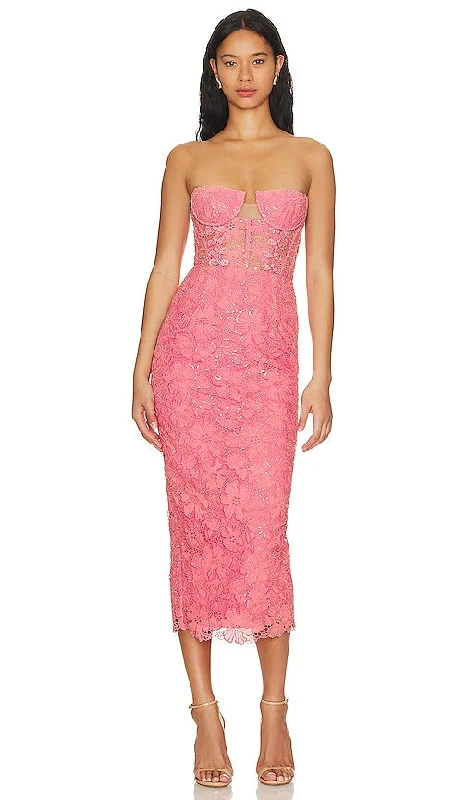 SAU LEE Renee Dress in Coral