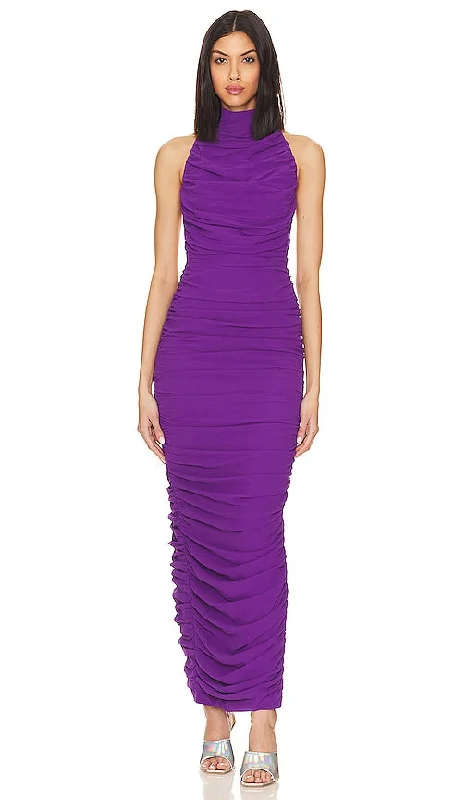 SAU LEE Rowan Dress in Purple