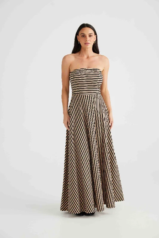 Thandie Dress - Tan (with Black)