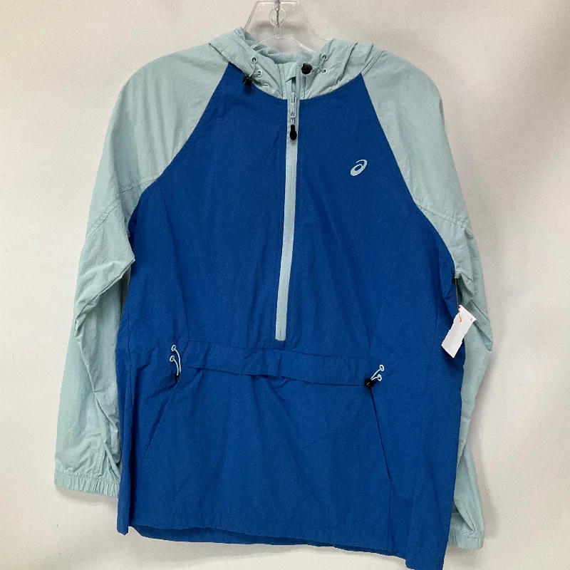 Athletic Jacket By Asics In Blue, Size: M Oversized Jacket Tailored Jacket Straight Jacket