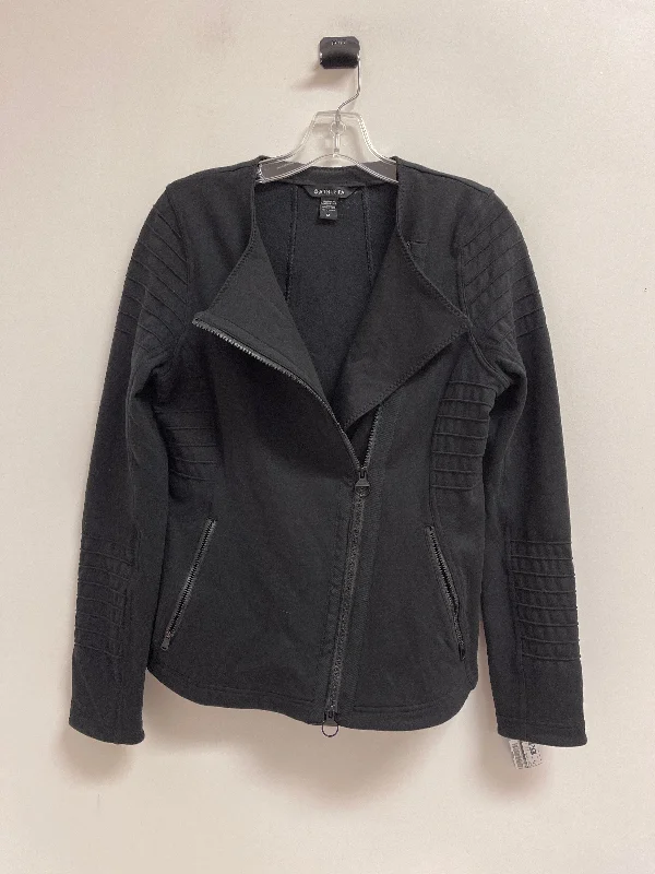 Athletic Jacket By Athleta In Black, Size: M Notch Collar Peter Pan Collar Cowl Neck