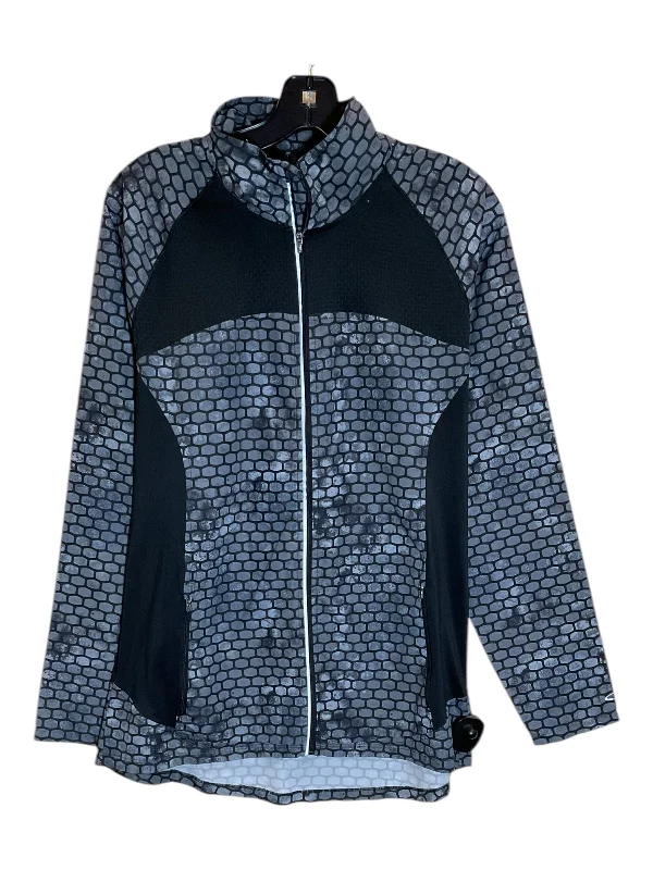 Athletic Jacket By Champion In Black & Grey, Size: L Hooded Jacket Caped Jacket Shawl Collar Jacket Athletic Jacket By Champion In Black & Grey, Size: L Hooded Jacket Caped Jacket Shawl Collar Jacket