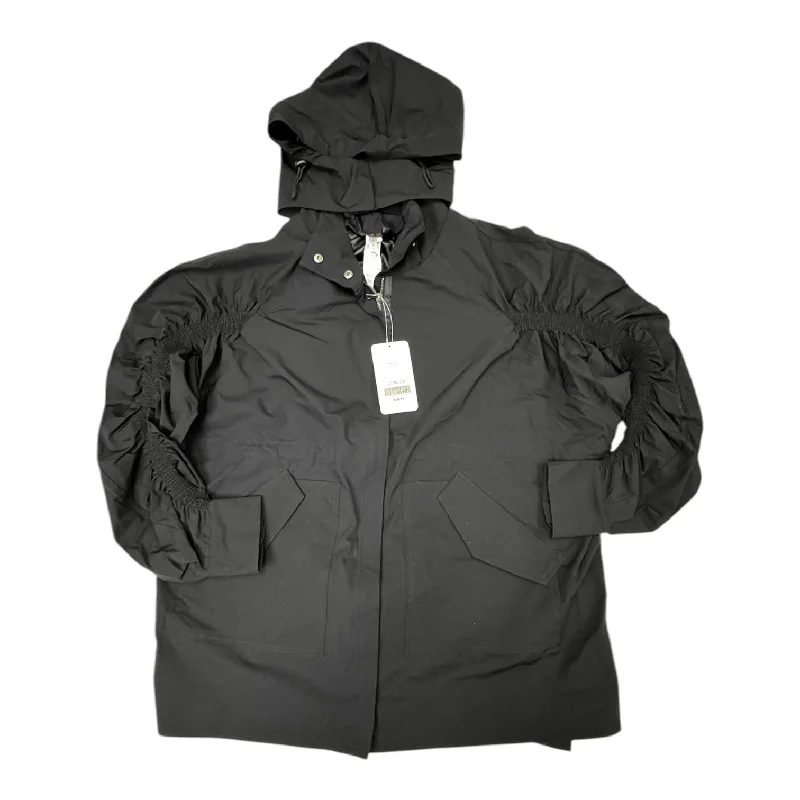 Athletic Jacket By Fabletics In Black, Size: L Fleece Fabric Down Fabric Feather Fabric