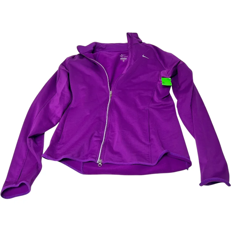 Athletic Jacket By Nike Apparel In Purple, Size: M Toggled Jacket Drawstring Jacket Belted Jacket