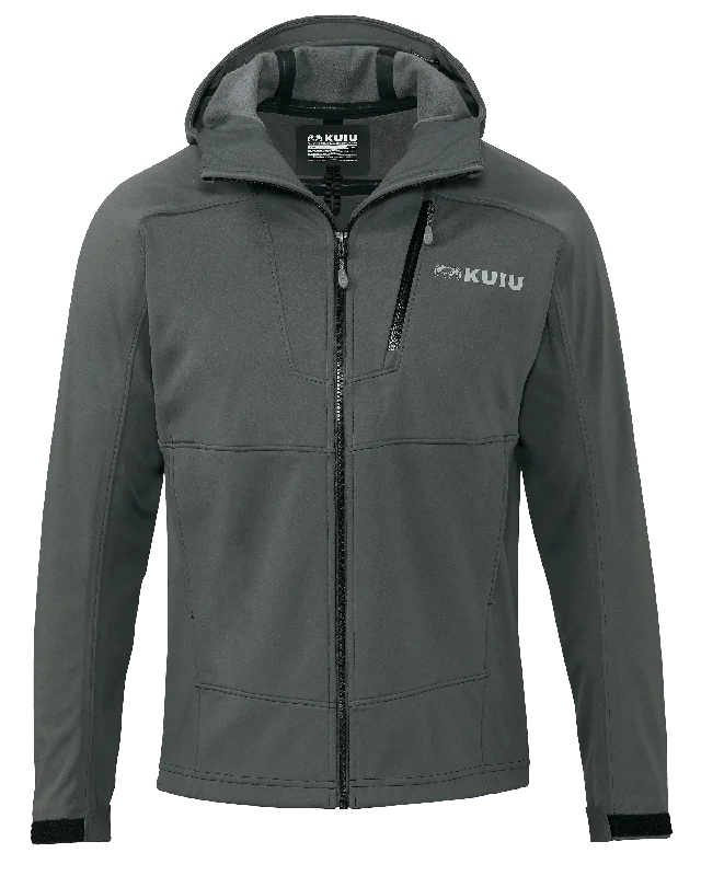 Axis Hybrid Hooded Jacket | Gunmetal Welt Pockets Slit Pockets Flap Pockets