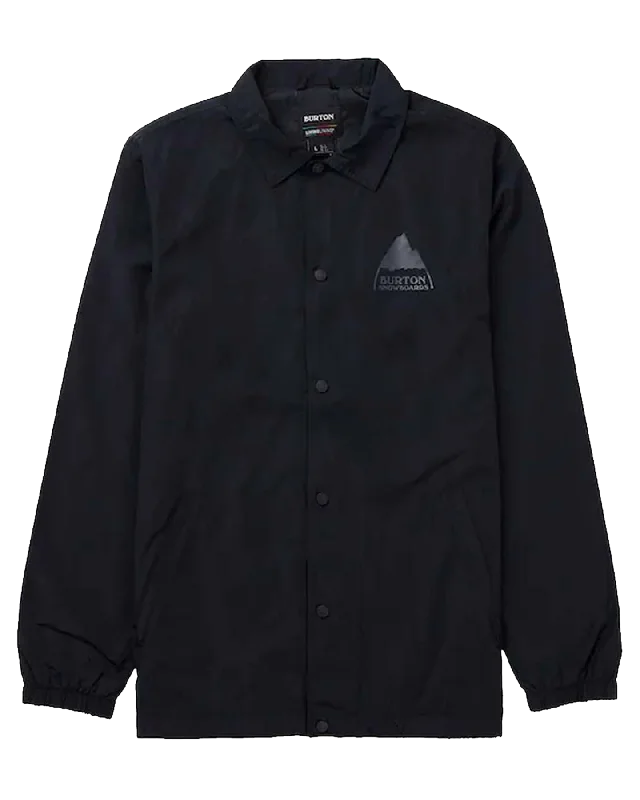 Burton Men's Coaches Jacket - True Black Snapped Jacket Toggled Jacket Drawstring Jacket Burton Men's Coaches Jacket - True Black Snapped Jacket Toggled Jacket Drawstring Jacket