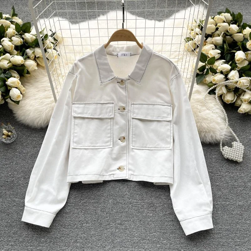 Early autumn jacket cardigan short coat female 1541 Oversized Jacket Tailored Jacket Straight Jacket Early autumn jacket cardigan short coat female 1541 Oversized Jacket Tailored Jacket Straight Jacket