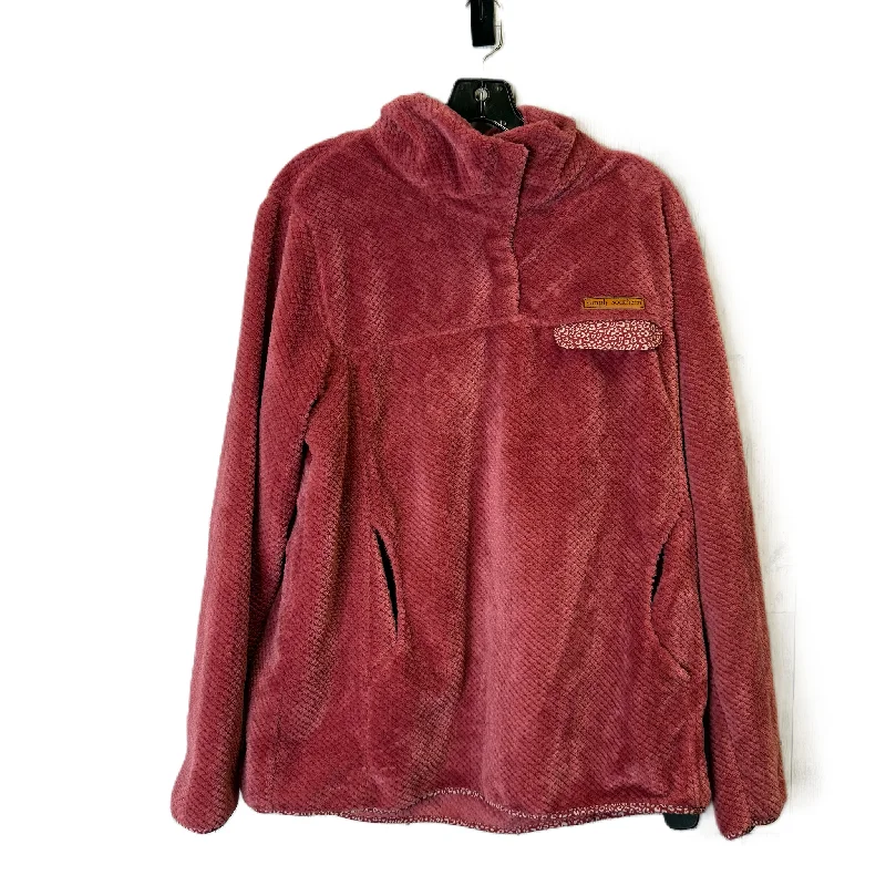 Jacket Faux Fur & Sherpa By Simply Southern In Red, Size: Xl Cotton Fabric Linen Fabric Terry Fabric Jacket Faux Fur & Sherpa By Simply Southern In Red, Size: Xl Cotton Fabric Linen Fabric Terry Fabric