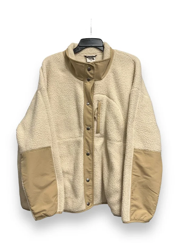 Jacket Fleece By The North Face In Cream, Size: 3x Front Pockets Side Pockets Patch Pockets