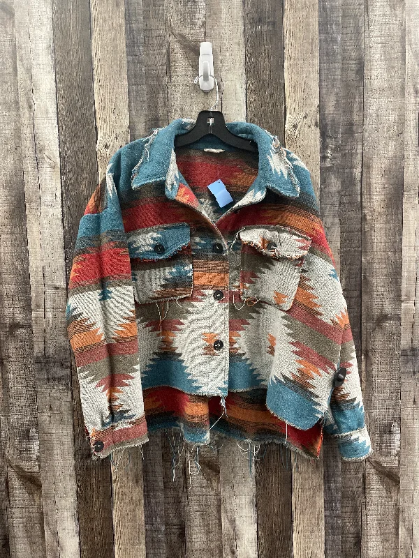 Jacket Moto By La Miel In Multi-colored, Size: L Ribbed Jacket Pleated Jacket Ruffled Jacket