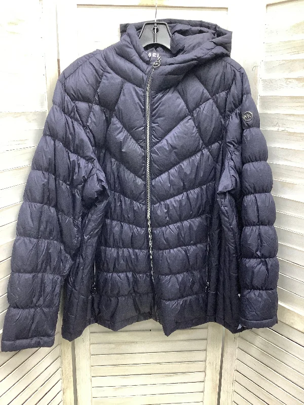 Jacket Puffer & Quilted By Michael Kors In Navy, Size: 1x Rayon Fabric Velvet Fabric Corduroy Fabric