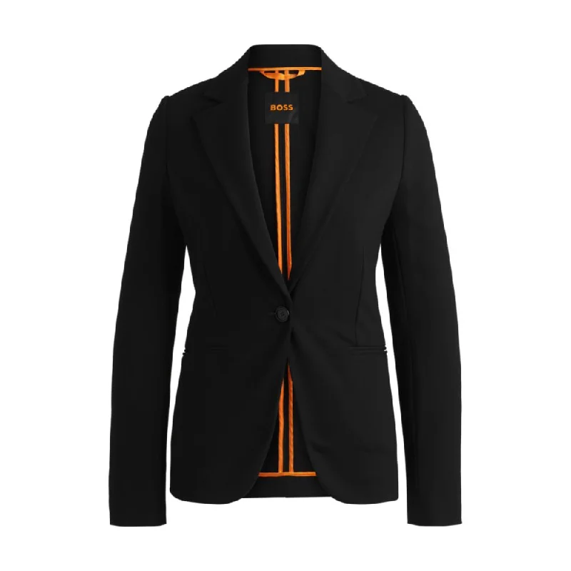 Single-button jacket in stretch fabric Belted Jacket Elasticated Jacket Padded Jacket Single-button jacket in stretch fabric Belted Jacket Elasticated Jacket Padded Jacket