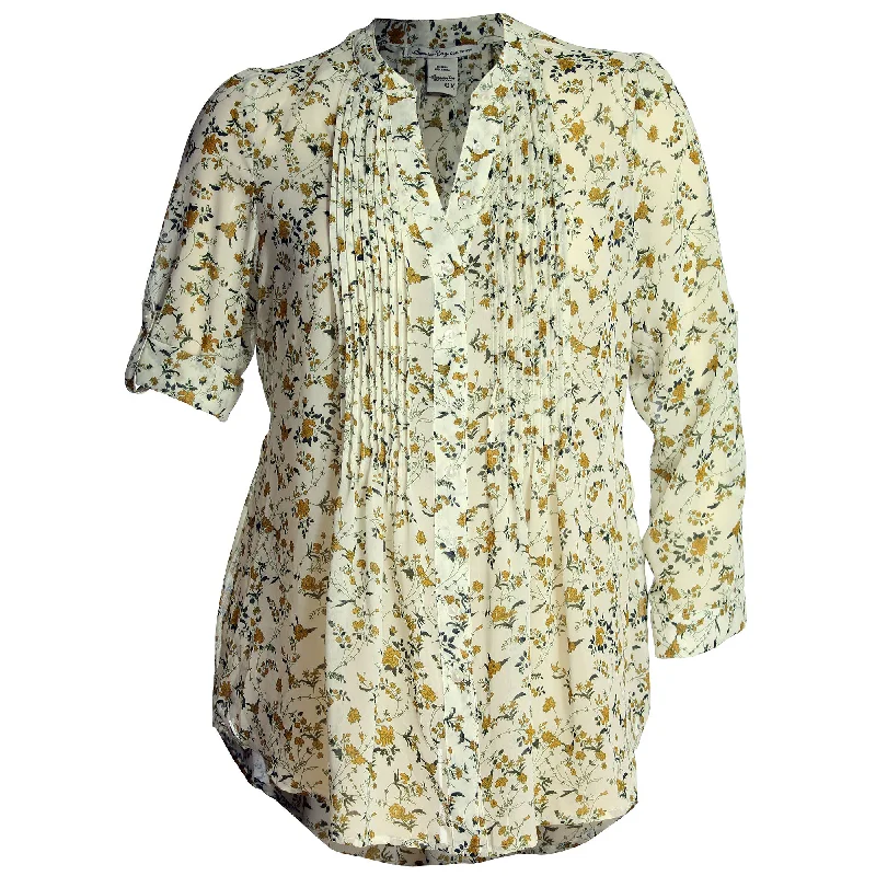 American Rag Convertible Sleeve Pintuck Tie-Back Button Down Blouse Plus Size Chic Square Blouse American Rag Convertible Sleeve Pintuck Tie-Back Button Down Blouse Plus Size Chic Square Blouse