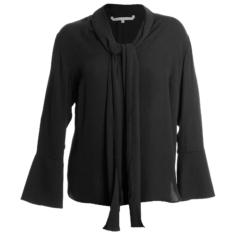 Rachel Roy Red or Black Long Bell Sleeve Tie Front Blouse Plus Size Double-Layered Blouse Rachel Roy Red or Black Long Bell Sleeve Tie Front Blouse Plus Size Double-Layered Blouse