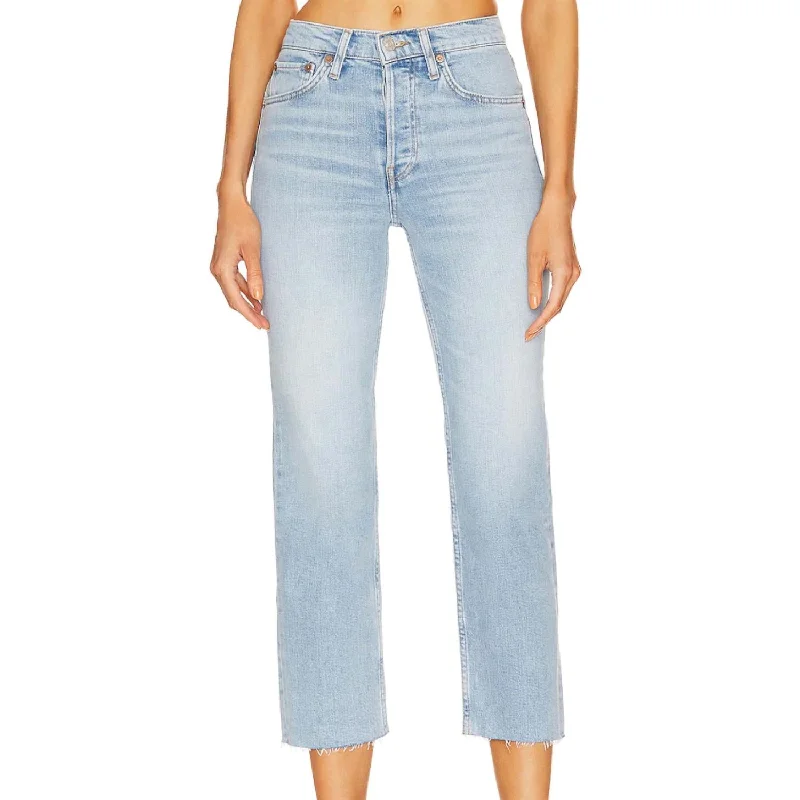 70's Stove Pipe Jean In Echo Stylish High-Waisted Denim