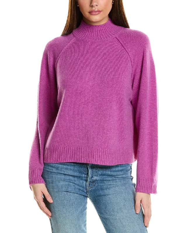 Collaboration Serena Boxy Mock Neck Cashmere Sweater Beaded Sweater Sequined Faux Fur Collaboration Serena Boxy Mock Neck Cashmere Sweater Beaded Sweater Sequined Faux Fur