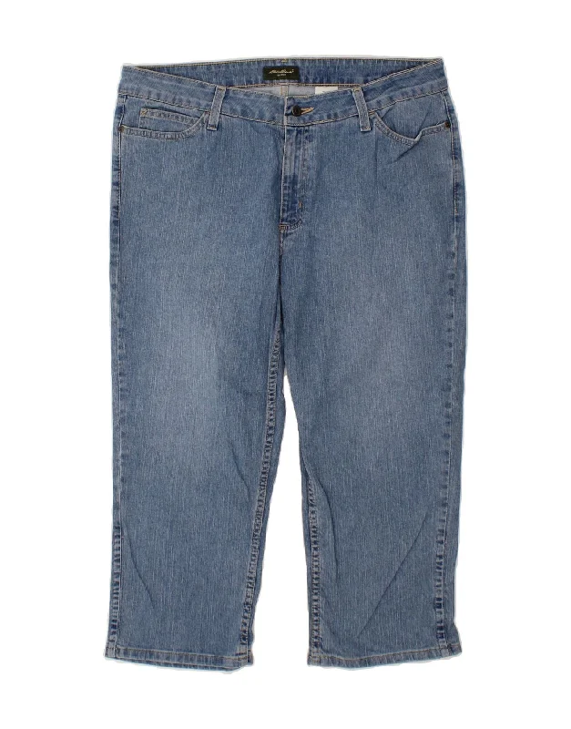 EDDIE BAUER Womens Straight Capri Jeans US 16 2XL W38 L23 Blue Cotton Comfortable Jogger Style Jeans EDDIE BAUER Womens Straight Capri Jeans US 16 2XL W38 L23 Blue Cotton Comfortable Jogger Style Jeans