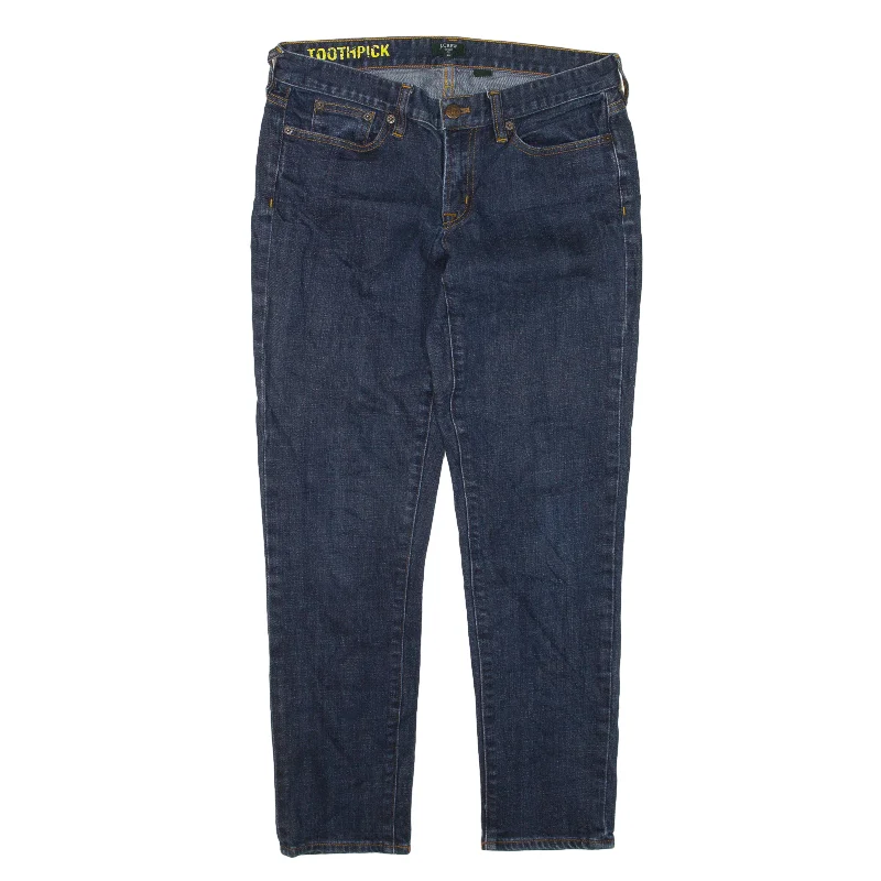 J.CREW Toothpick Jeans Blue Denim Slim Tapered Womens W29 L26 Comfortable Drawstring Waist Jeans J.CREW Toothpick Jeans Blue Denim Slim Tapered Womens W29 L26 Comfortable Drawstring Waist Jeans