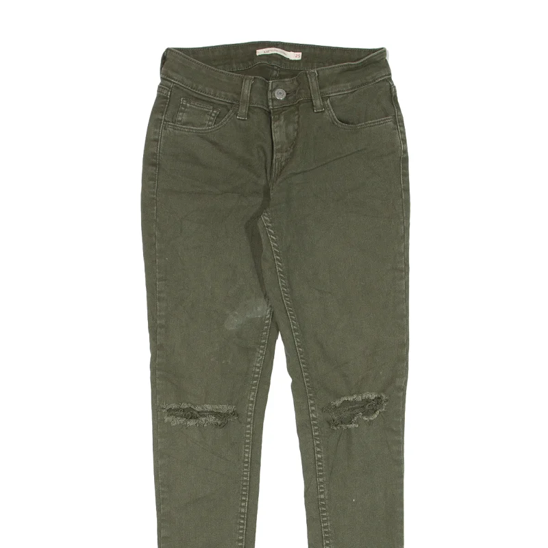 LEVI'S 535 Distressed Jeans Green Denim Slim Skinny Womens W25 L30 Trendy Low-Rise Slim Jeans LEVI'S 535 Distressed Jeans Green Denim Slim Skinny Womens W25 L30 Trendy Low-Rise Slim Jeans