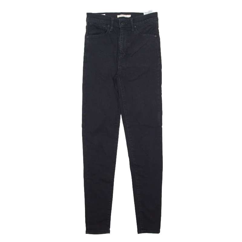 LEVI'S Big E Mile High Jeans Black Denim Slim Skinny Womens W27 L30 Fashionable Frayed Hem Denim LEVI'S Big E Mile High Jeans Black Denim Slim Skinny Womens W27 L30 Fashionable Frayed Hem Denim