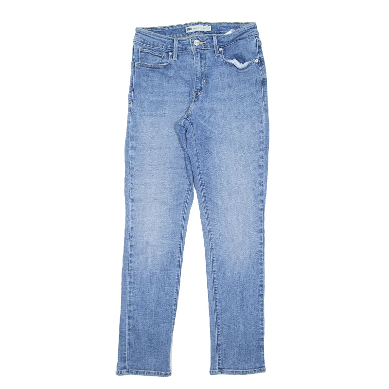LEVI'S Mid Rise Jeans Blue Denim Slim Skinny Womens W26 L30 Elegant Raw Hem Jeans