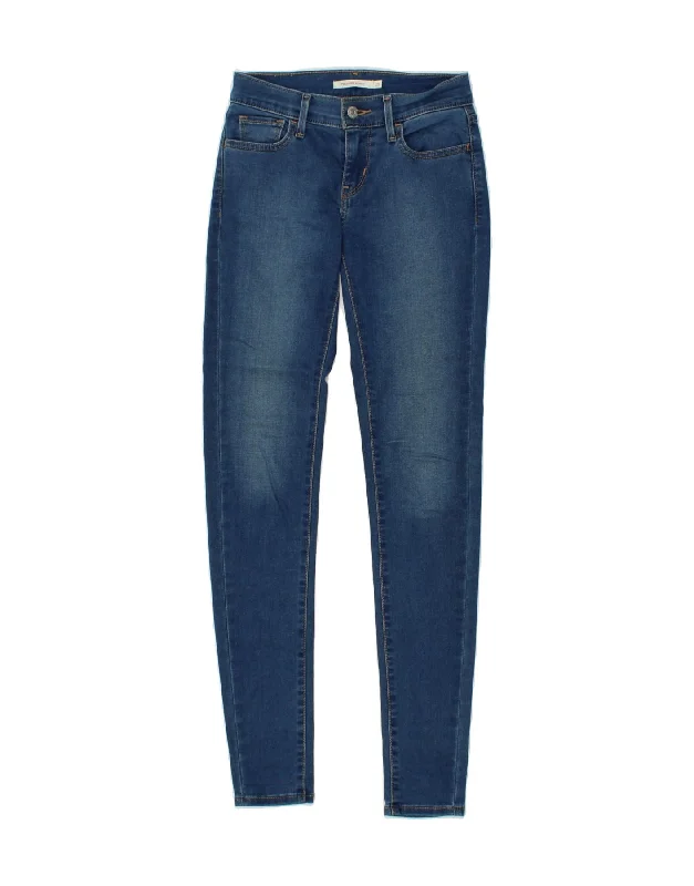 LEVI'S Womens 710 Super Skinny Jeans W25 L32 Blue Cotton Stylish Stone-Wash Denim Jeans LEVI'S Womens 710 Super Skinny Jeans W25 L32 Blue Cotton Stylish Stone-Wash Denim Jeans