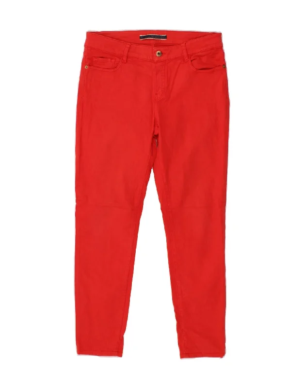 MASSIMO DUTTI Womens Skinny Jeans US 10 Small W30 L26 Red Cotton Trendy Paperbag Waist Jeans MASSIMO DUTTI Womens Skinny Jeans US 10 Small W30 L26 Red Cotton Trendy Paperbag Waist Jeans