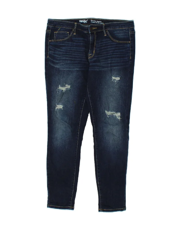 MOSSIMO Womens Distressed Mid Rise Jegging Jeans US 12 Large W31 L27 Blue Cozy Relaxed Fit Denim Jeans MOSSIMO Womens Distressed Mid Rise Jegging Jeans US 12 Large W31 L27 Blue Cozy Relaxed Fit Denim Jeans