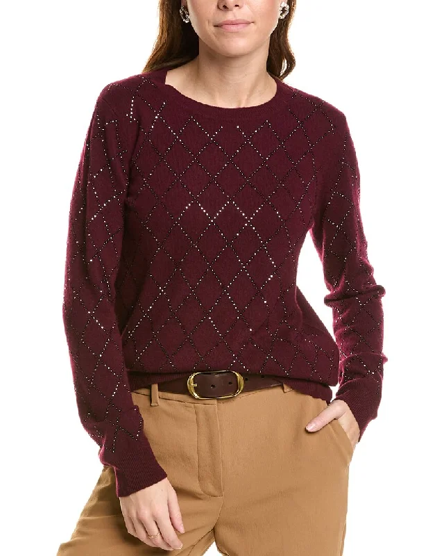 sofiacashmere Heatset Diamond Crewneck Cashmere Sweater Wool Fabric Cashmere Fabric Tweed Fabric sofiacashmere Heatset Diamond Crewneck Cashmere Sweater Wool Fabric Cashmere Fabric Tweed Fabric