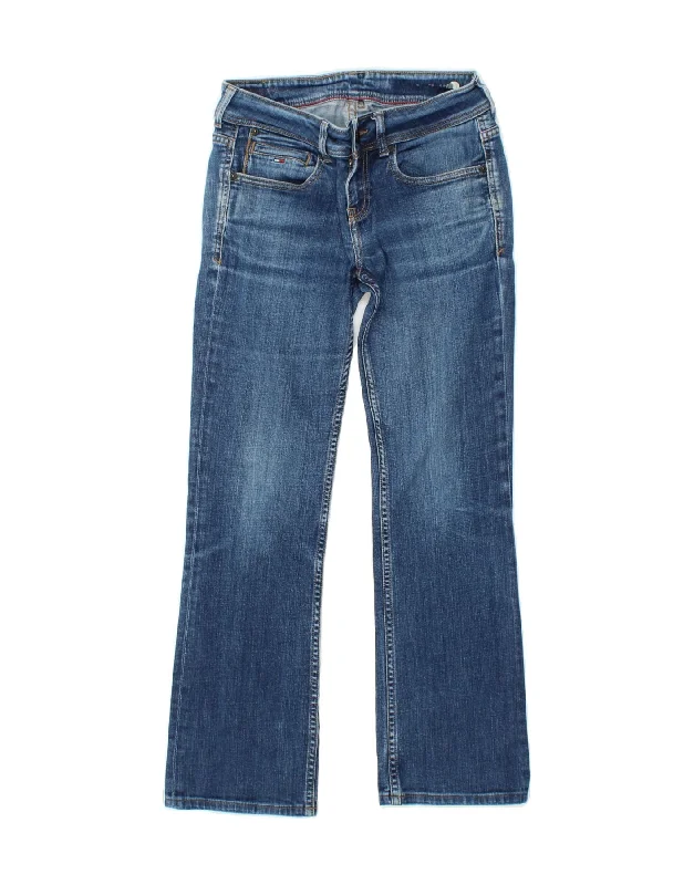 TOMMY HILFIGER Womens Bootcut Jeans W27 L28 Blue Cotton Fashionable Raw Hemmed Jeans TOMMY HILFIGER Womens Bootcut Jeans W27 L28 Blue Cotton Fashionable Raw Hemmed Jeans