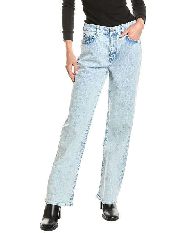 Triarchy Ms. Keaton High-Rise Summer Light Indigo Baggy Jean Fashionable Raw Hemmed Jeans Triarchy Ms. Keaton High-Rise Summer Light Indigo Baggy Jean Fashionable Raw Hemmed Jeans