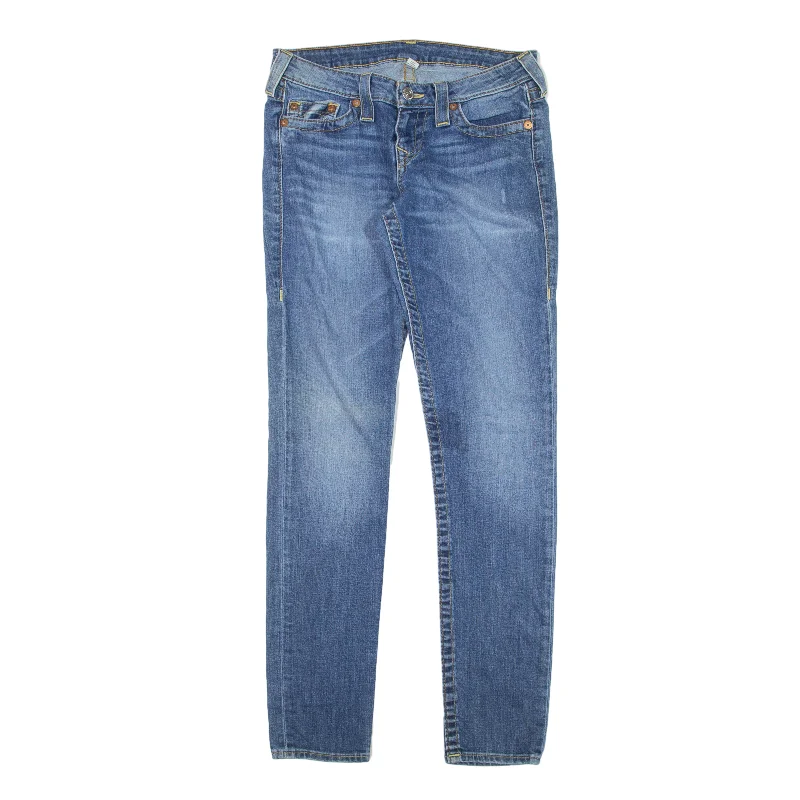 TRUE RELIGION Low Rise Y2K Jeans Blue Denim Slim Skinny Stone Wash Womens W28 L32 Fashionable Jeggings Style Jeans TRUE RELIGION Low Rise Y2K Jeans Blue Denim Slim Skinny Stone Wash Womens W28 L32 Fashionable Jeggings Style Jeans