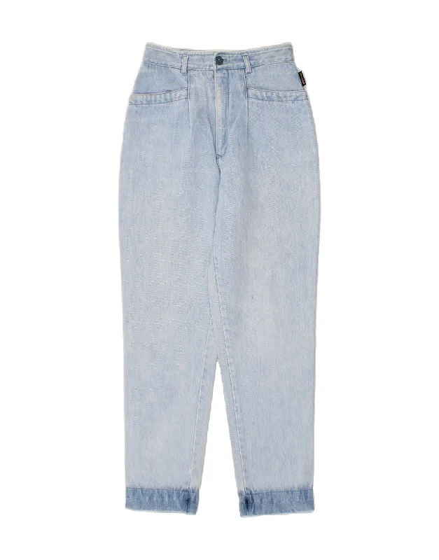 VINTAGE Womens High Waist Tapered Jeans IT 42 Medium W26 L28 Blue Cotton Trendy Vintage Denim Jeans VINTAGE Womens High Waist Tapered Jeans IT 42 Medium W26 L28 Blue Cotton Trendy Vintage Denim Jeans
