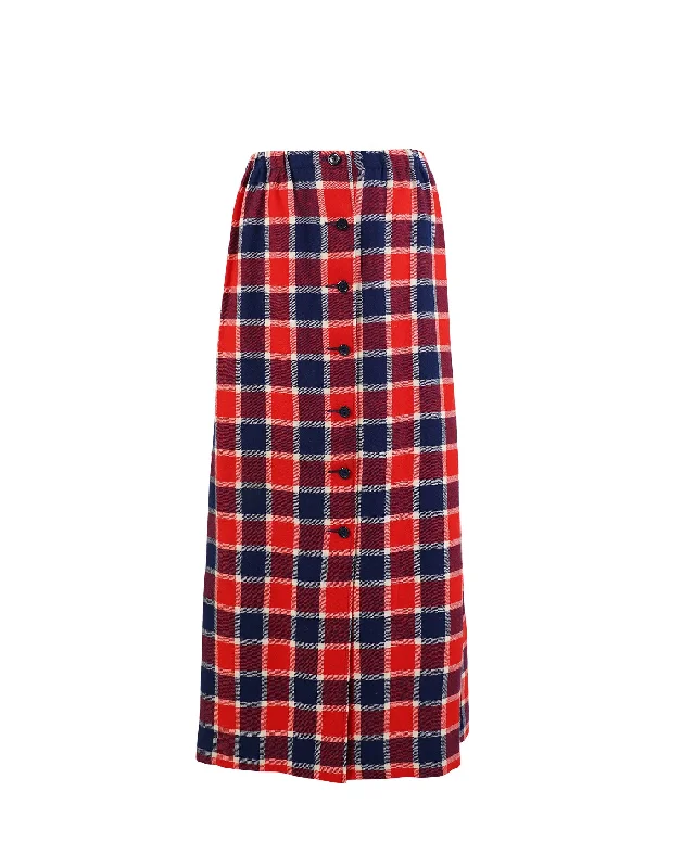 Vintage Wool Skirt button skirt front