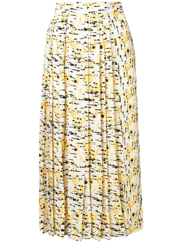 pleated splatter print skirt seamless skirt comfort