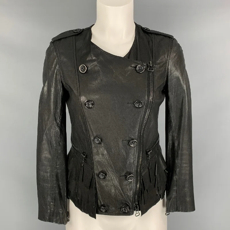 3.1 PHILLIP LIM Size S Black Double Breasted Jacket Fitted Jacket Loose Jacket Oversized Jacket