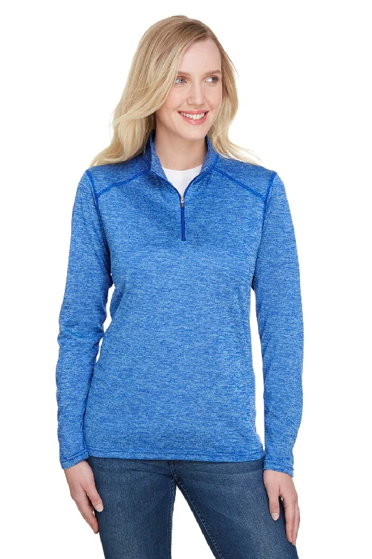 A4 Womens Tonal Space Dye Performance Moisture Wicking 1/4 Zip Sweatshirt - Light Blue Hoodie with Camouflage Military Edgy A4 Womens Tonal Space Dye Performance Moisture Wicking 1/4 Zip Sweatshirt - Light Blue Hoodie with Camouflage Military Edgy