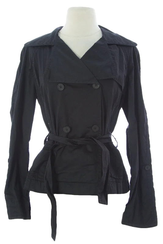 ADD Women's Black Belted Double Breasted Jacket OAW347 $250 NEW Rayon Jacket Velvet Jacket Corduroy Jacket