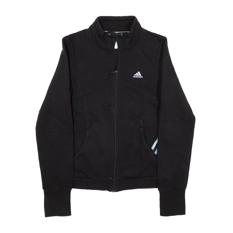 ADIDAS Jacket Black Womens UK 10 Hooded Jacket Caped Jacket Shawl Collar Jacket