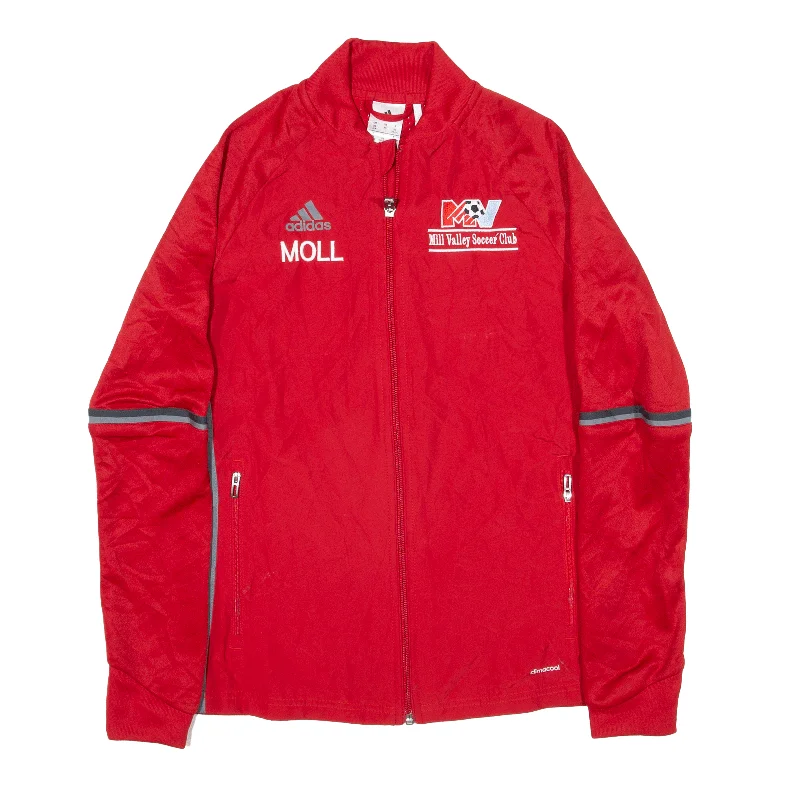 ADIDAS Mill Valley Soccer Club Track Jacket Red Womens XS Anorak Shell Jacket Lightweight Jacket