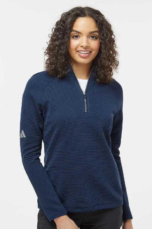 Adidas Womens Spacer 1/4 Zip Sweatshirt - Collegiate Navy Blue Hoodie with Monochrome Minimalist Simple Adidas Womens Spacer 1/4 Zip Sweatshirt - Collegiate Navy Blue Hoodie with Monochrome Minimalist Simple