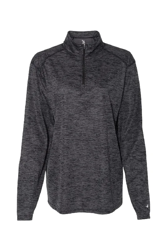 Badger Womens Tonal Blend Moisture Wicking 1/4 Zip Sweatshirt - Black Tonal Blend - Closeout Hoodie with Hem Lace Feminine Delicate Badger Womens Tonal Blend Moisture Wicking 1/4 Zip Sweatshirt - Black Tonal Blend - Closeout Hoodie with Hem Lace Feminine Delicate